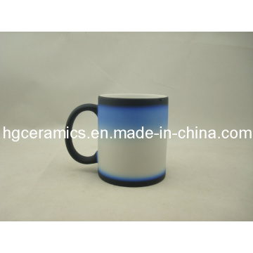 Three -Section Color Change Mug, Black-Blue-White